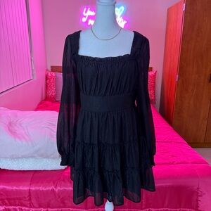 Beautiful Sparkly Black Flowy Feminine Dress
